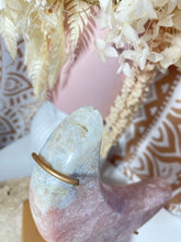 Load image into Gallery viewer, Pink Amethyst Moon with gold stand (PAM4)