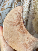 Load image into Gallery viewer, Pink Amethyst Moon with gold stand (PAM7)