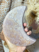 Load image into Gallery viewer, Pink Amethyst Moon with gold stand (PAM8)