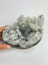 Load image into Gallery viewer, Apophyllite on chalcedony cluster raw form statement crystal Sydney crystal shop