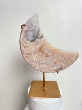 Load image into Gallery viewer, Pink Amethyst Moon with gold stand (PAM1)