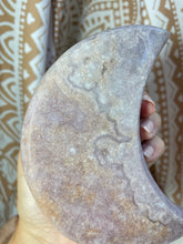 Load image into Gallery viewer, Pink Amethyst Moon with gold stand (PAM8)