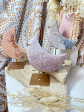 Load image into Gallery viewer, Pink Amethyst Moon with gold stand (PAM3)
