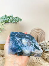 Load image into Gallery viewer, Moss Agate slab coaster tray crystals Sydney Australia
