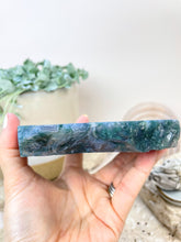Load image into Gallery viewer, Moss Agate slab coaster tray crystals Sydney Australia