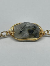 Load image into Gallery viewer, Handmade intentional conscious crystal jewellery Sydney Hamsa Prehnite Moss Agate Gold beaded Bracelet