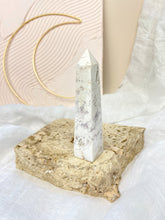 Load image into Gallery viewer, White PLume Druzy Agate Tower Crystals Sydney Australia