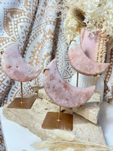 Load image into Gallery viewer, Pink Amethyst Moon with gold stand (PAM2)