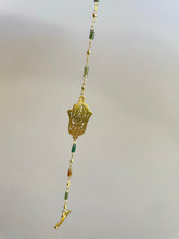 Load image into Gallery viewer, Handmade intentional conscious crystal jewellery Sydney Hamsa Moss Agate Bracelet
