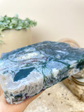 Load image into Gallery viewer, Moss Agate slab coaster tray crystals Sydney Australia