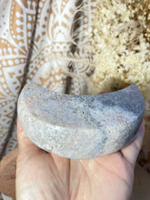 Load image into Gallery viewer, Pink Amethyst Moon with gold stand (PAM3)