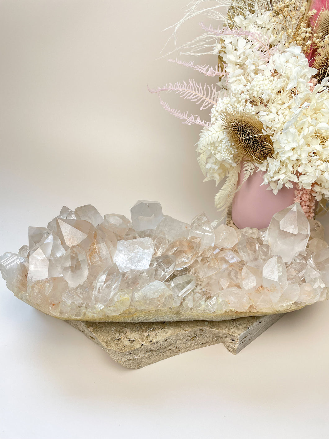 Pink Himalayan Samadhi Quartz Cluster Crystals Sydney Australia