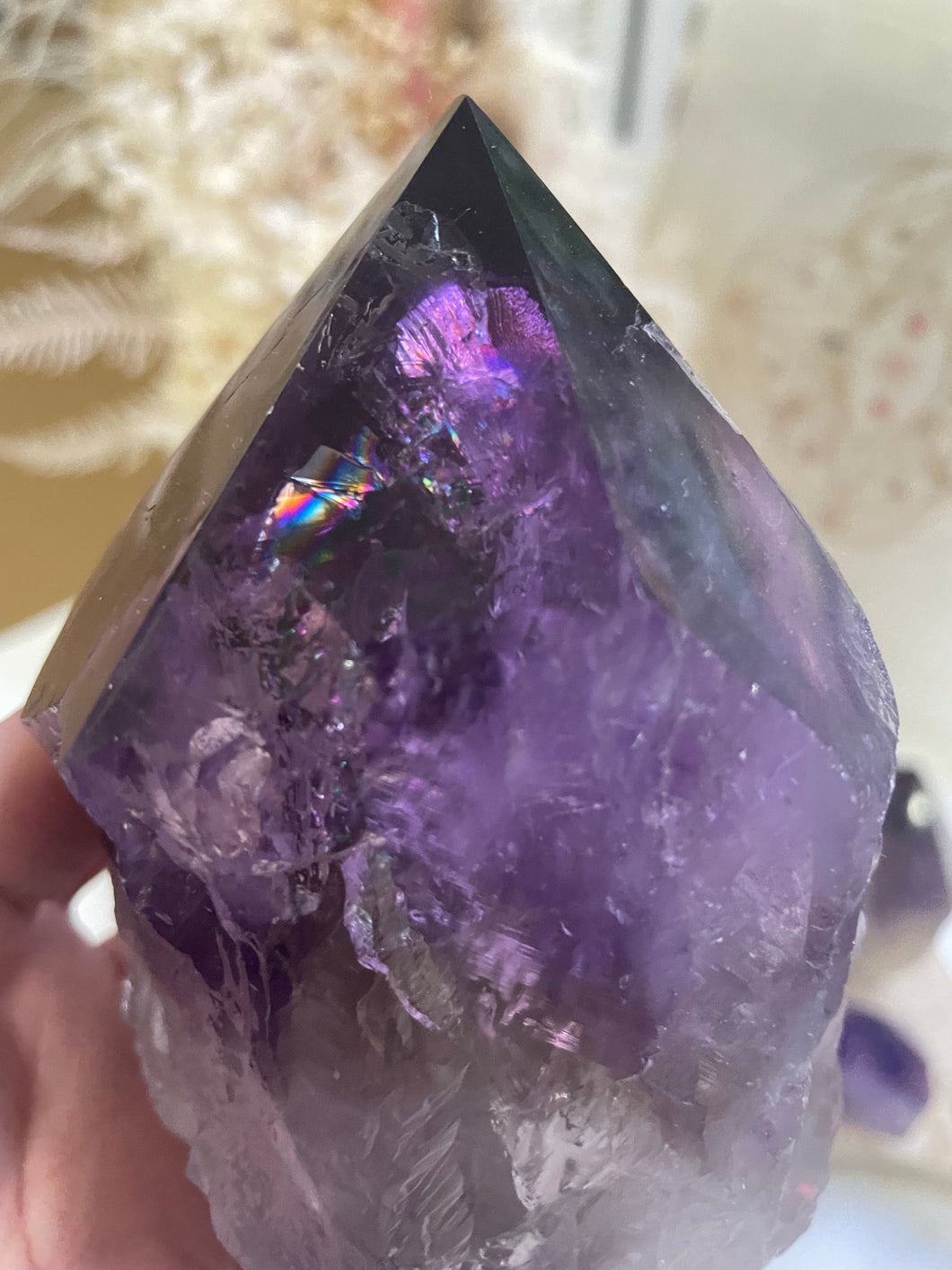 Purple Amethyst raw polished point Sydney crystal shop 